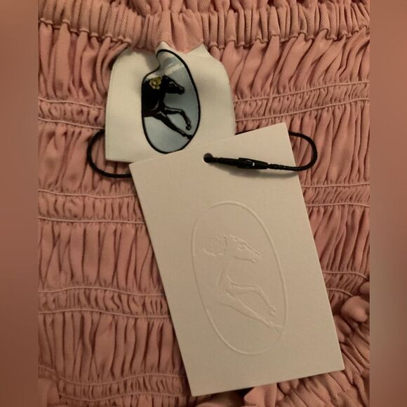 NWT Sleeper Juliette Shirred Asymmetric Dress in Pink - Picture 10 of 11